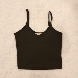 Olive Green Crop Tank Top